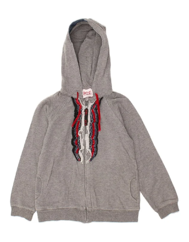 ICEBERG Girls Zip Hoodie Sweater 5-6 Years Grey