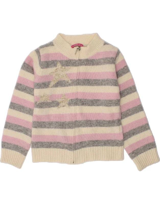 LIU JO Baby Girls Graphic Cardigan Sweater 9-12 Months Pink Striped