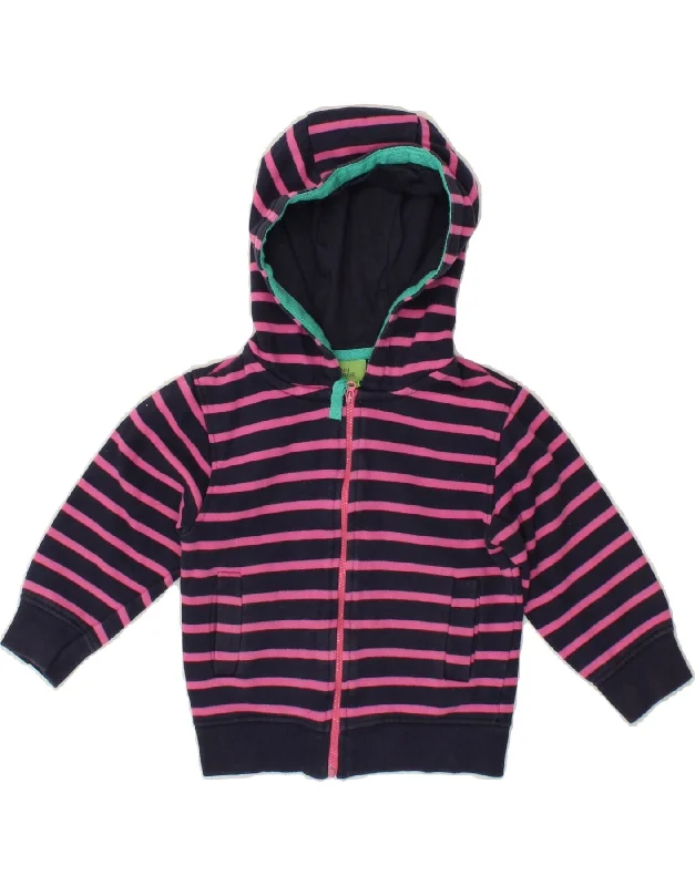 MOUNTAIN WAREHOUSE Girls Zip Hoodie Sweater 3-4 Years Navy Blue Striped