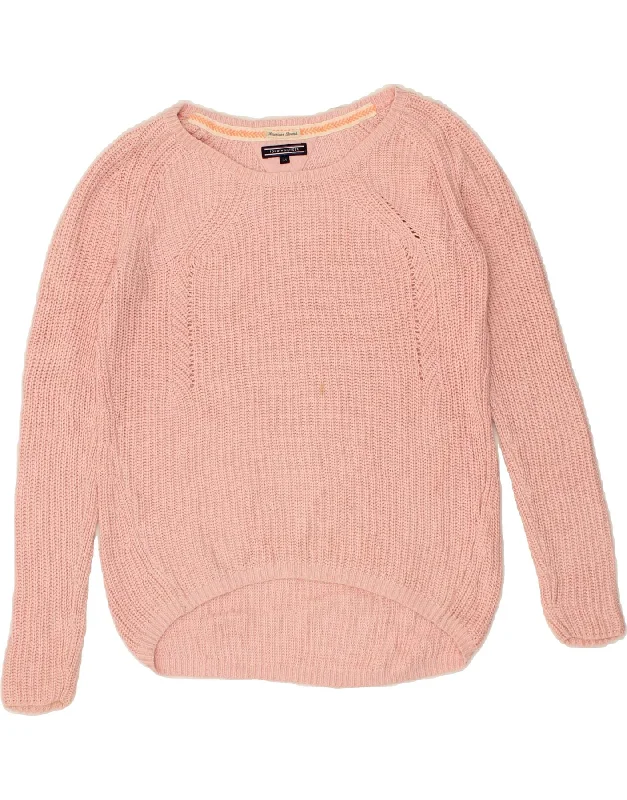 TOMMY HILFIGER Girls Boat Neck Jumper Sweater 13-14 Years Pink Cotton