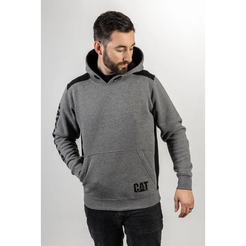 Logo Panel Hooded Sweatshirt Grey 4XL