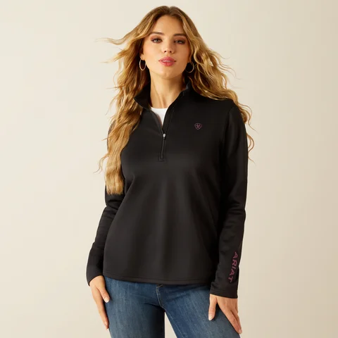 Women's Tek Team 1/2 Zip Sweatshirt - Black & Grape