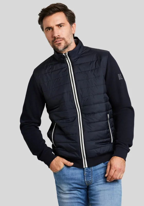 Buggatti Full Zip Sweater-Jacket, Navy