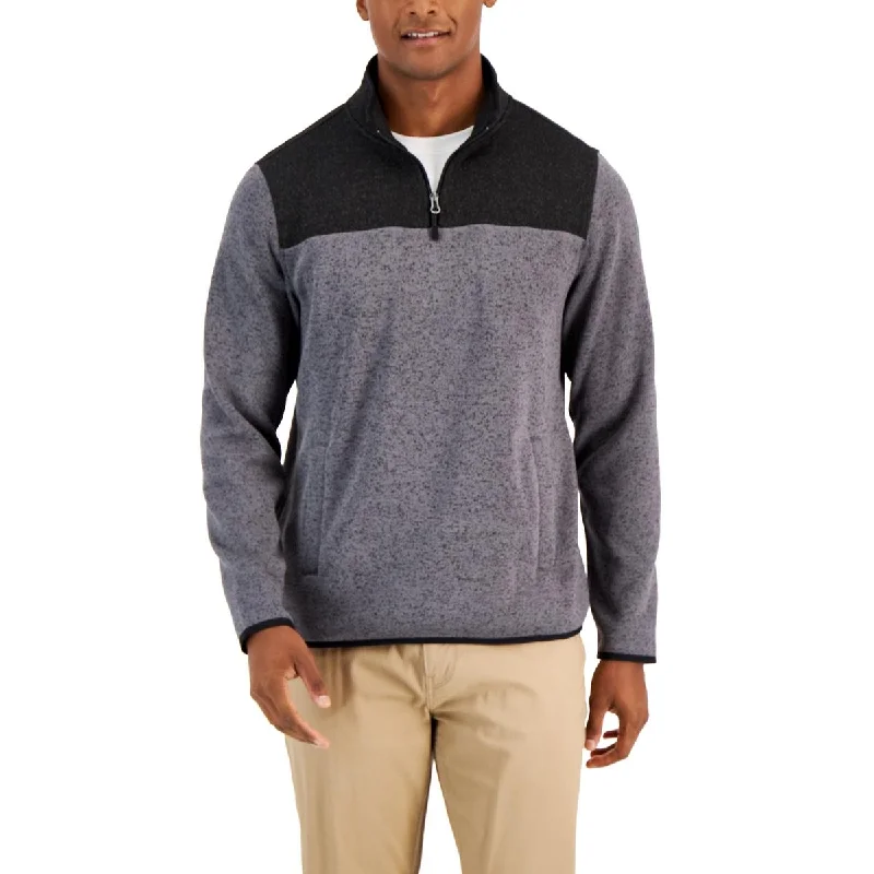 Club Room Mens 1/4 Zip Sweater Fleece Jacket