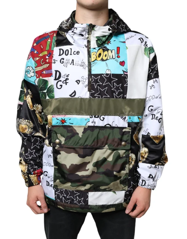 Dolce & Gabbana multi Patchwork Cotton Hooded Men's Jacket