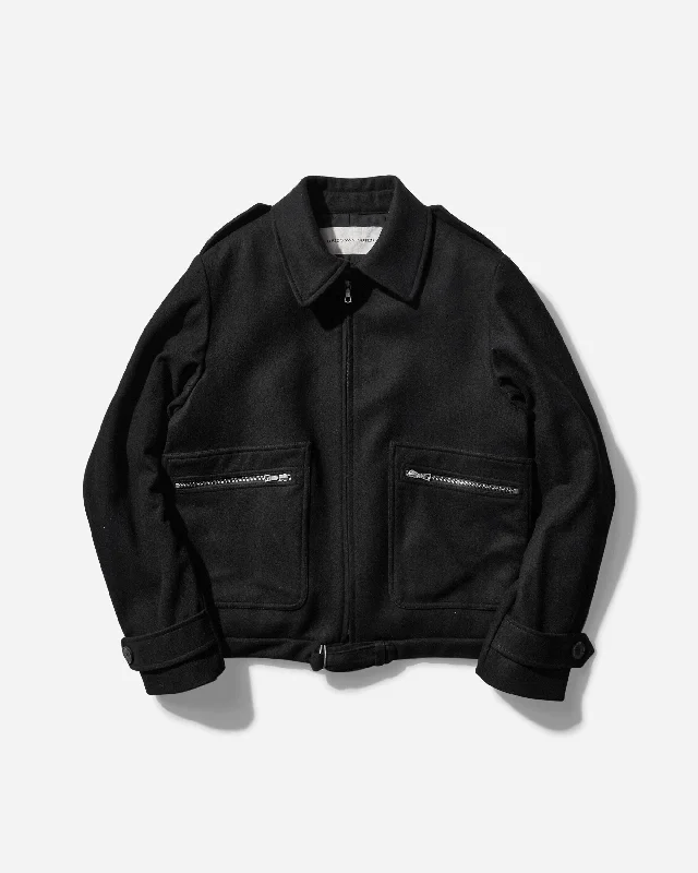 Wool Zipped Jacket Black