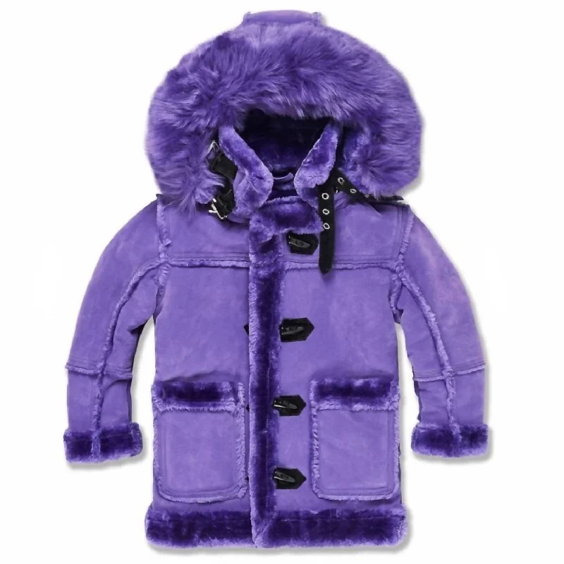 Kids Denali Shearling Jacket In Purple