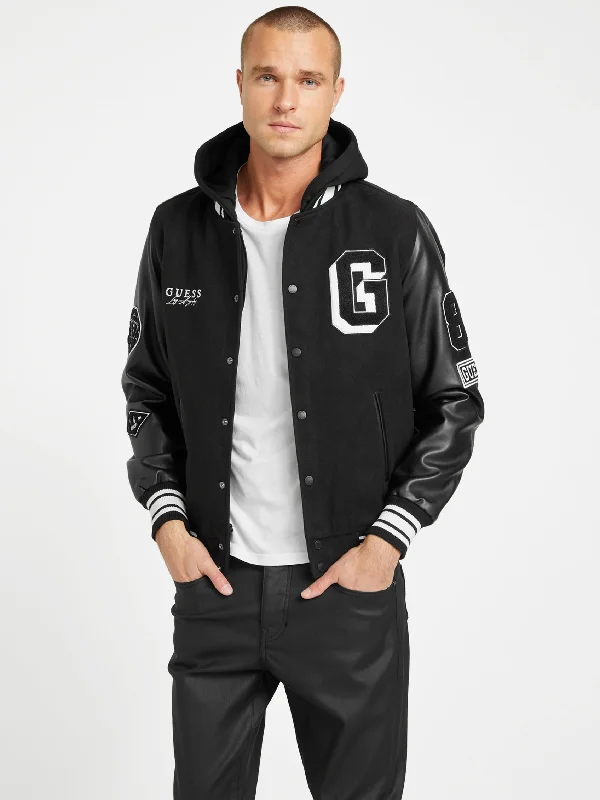 Mark Hooded Varsity Jacket