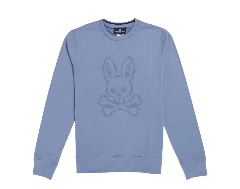 Psycho Bunny Siddick Logo Big Country Blue Sweatshirt B6S226Q1FT-BCU