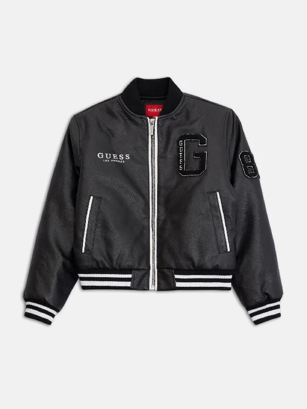 Ralia Faux-Leather Varsity Jacket (7-14)