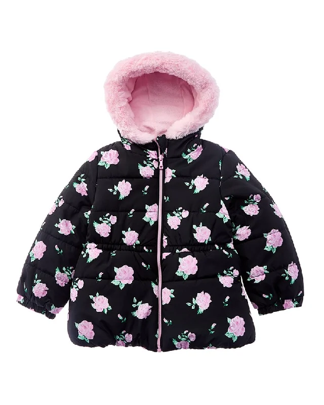 Wippette Rose Print Quilted Puffer Jacket