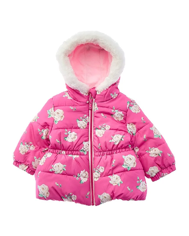 Wippette Rose Print Quilted Puffer Jacket