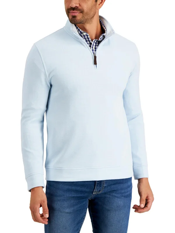 Birdseye Mens 1/4 Zip Comfortable Pullover Sweater