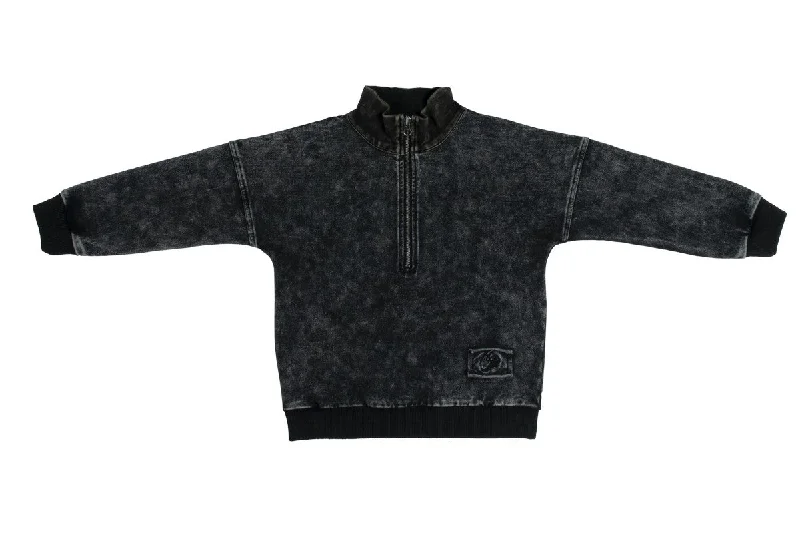 Crew Black Denim Zip Sweater