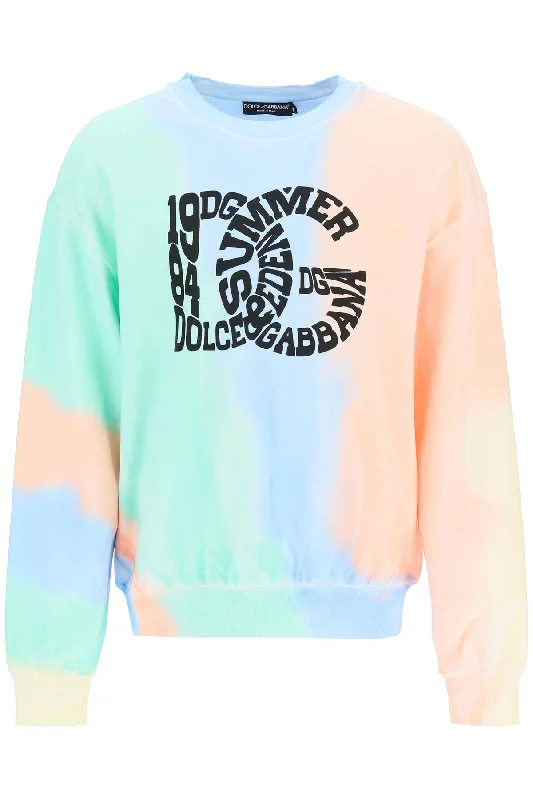 Dolce & gabbana tie-dye sweatshirt with logo