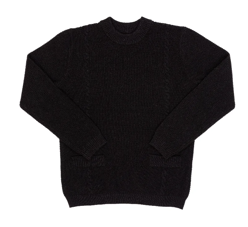 Klai Black Cable Front Sweater