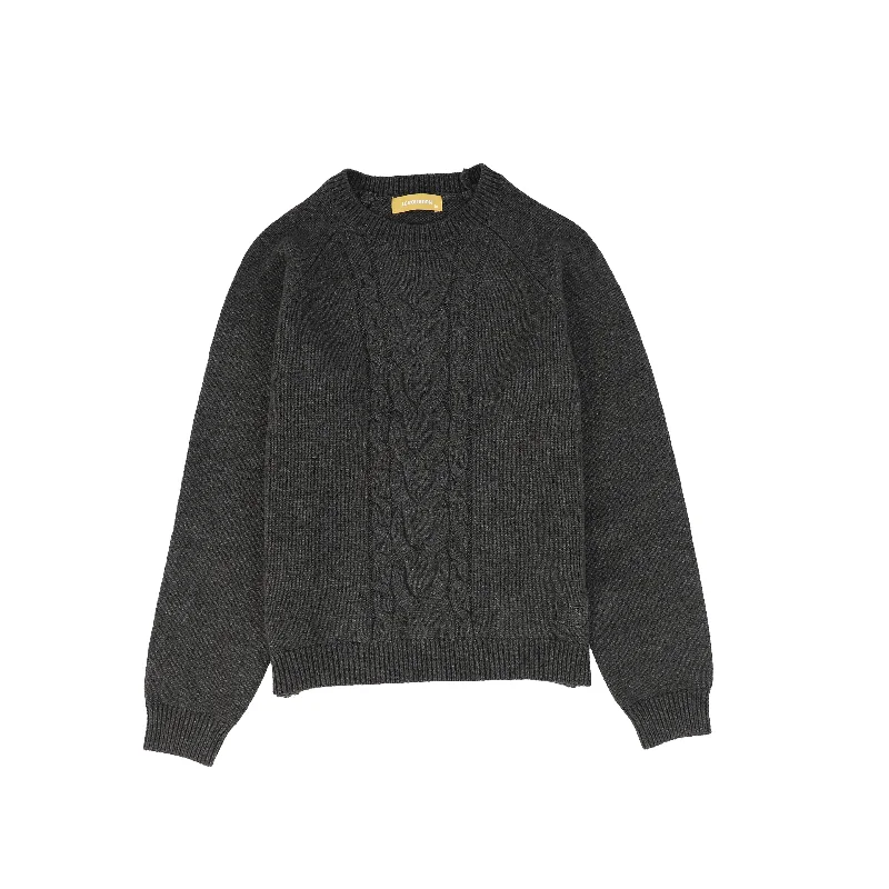 LE BOURDON CHARCOAL BRAIDED KNIT SWEATER [FINAL SALE]