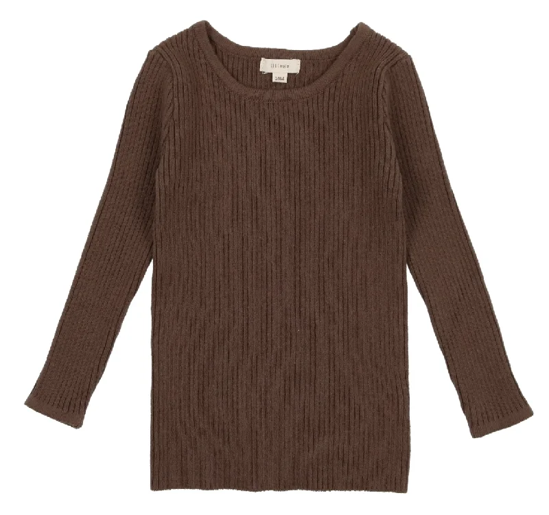 Lil Legs Knit Crewneck Sweater Brown