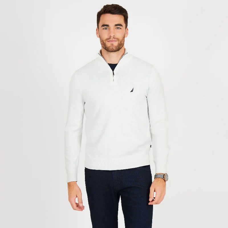 Nautica Mens Big & Tall Quarter-Zip Mock-Neck Sweater