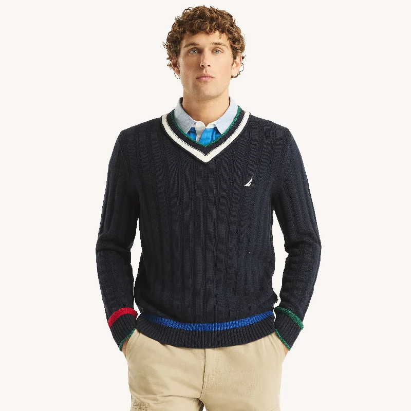 Nautica Mens Cricket V-Neck Sweater