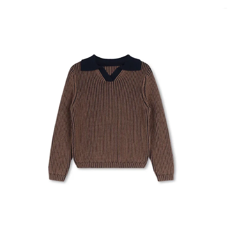 One Child Stripe Coles Honeycomb Knit Sweater