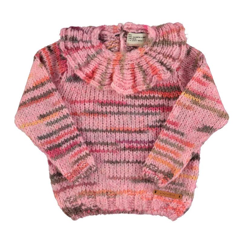 Piupiuchick Pink Knit Collar Sweater