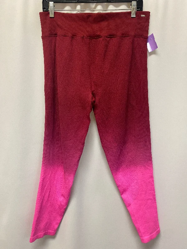 Red Athletic Leggings Pink, Size Xl