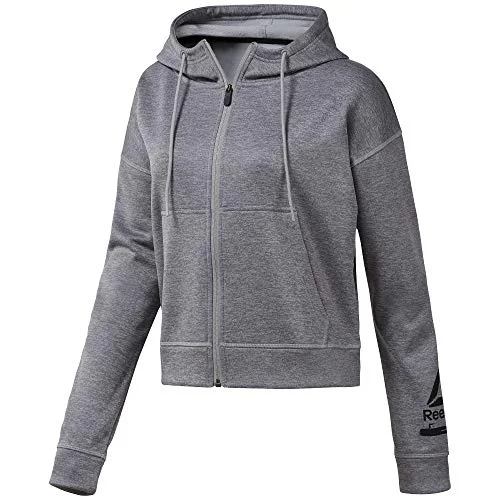 Reebok Wor Thermowarm Mel FZ Sweatshirt, Damen, Schwarz, M