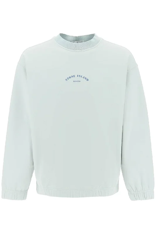 Stone island chalk plated cotton nylon sweatshirt