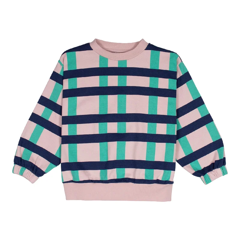 Wynken Mint/Rich Navy Big Check Sweatshirt